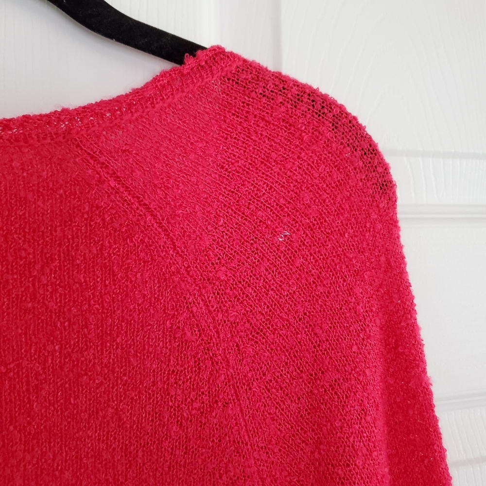 NEW Abound Watermelon Pink Plunging V-neck Sweater - Picture 3 of 5